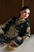 ETHNC - LUXURY SILK HEAVY EMBROIDERED UNSTITCHED 3PC KAFTAN JET BLACK | KPA0188